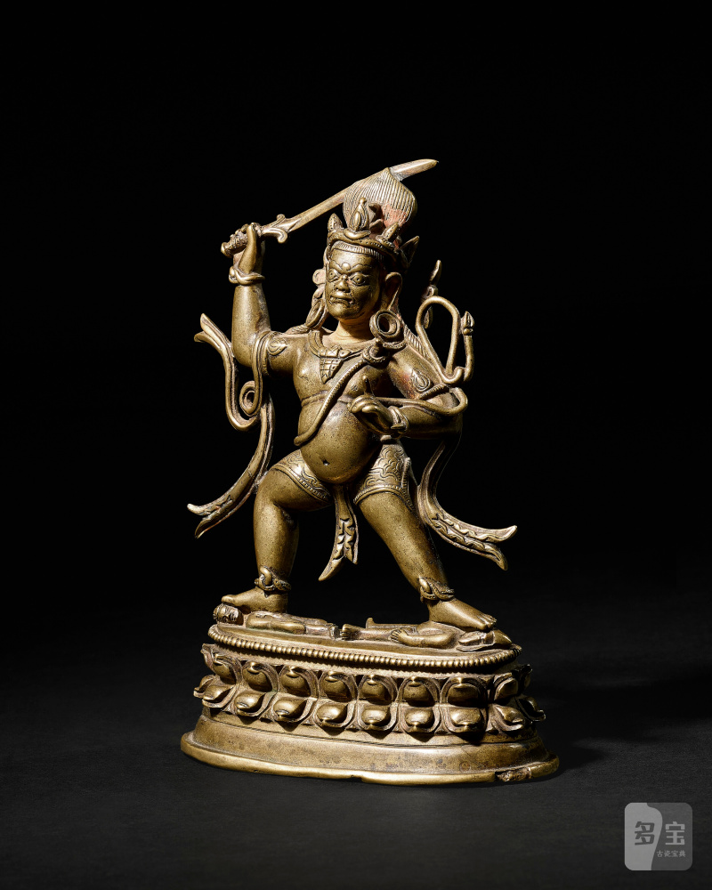STATUE D'ACALA EN BRONZE DORÉ  TIBET, XIIIE-XIVE SIÈCLE - 图2